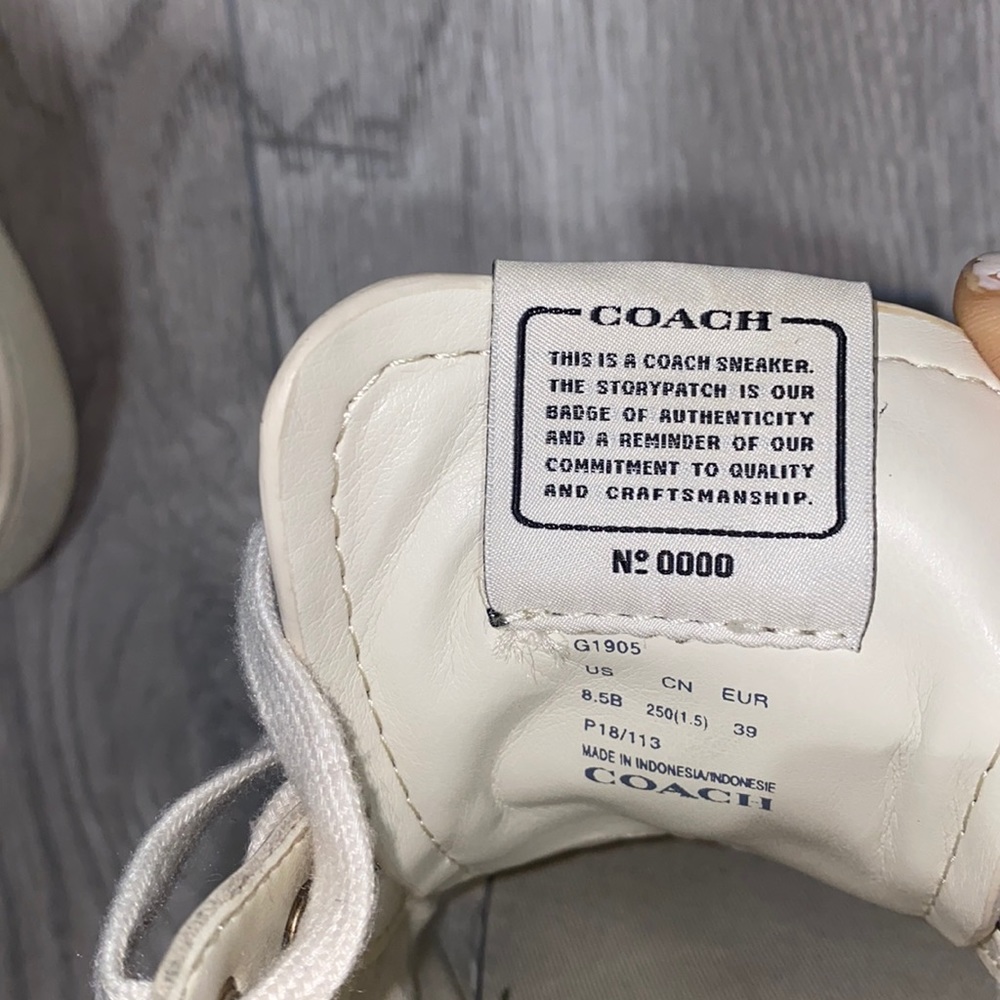 Coach Cream Lace-Up Sneakers - Picture 8 of 8